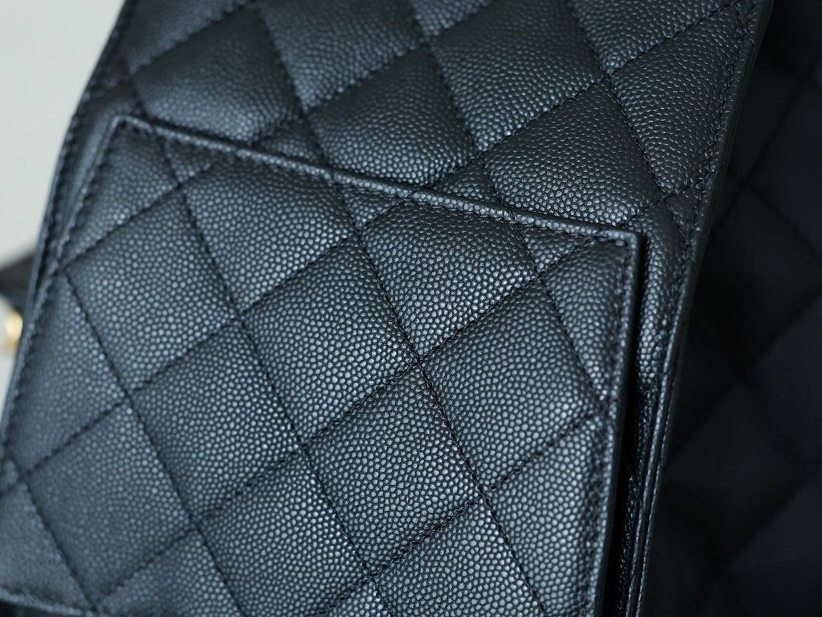 CHANEL 25S HOBO BAG 40 CM IN BLACK LAMBSKIN WITH GOLD HARDWARE
