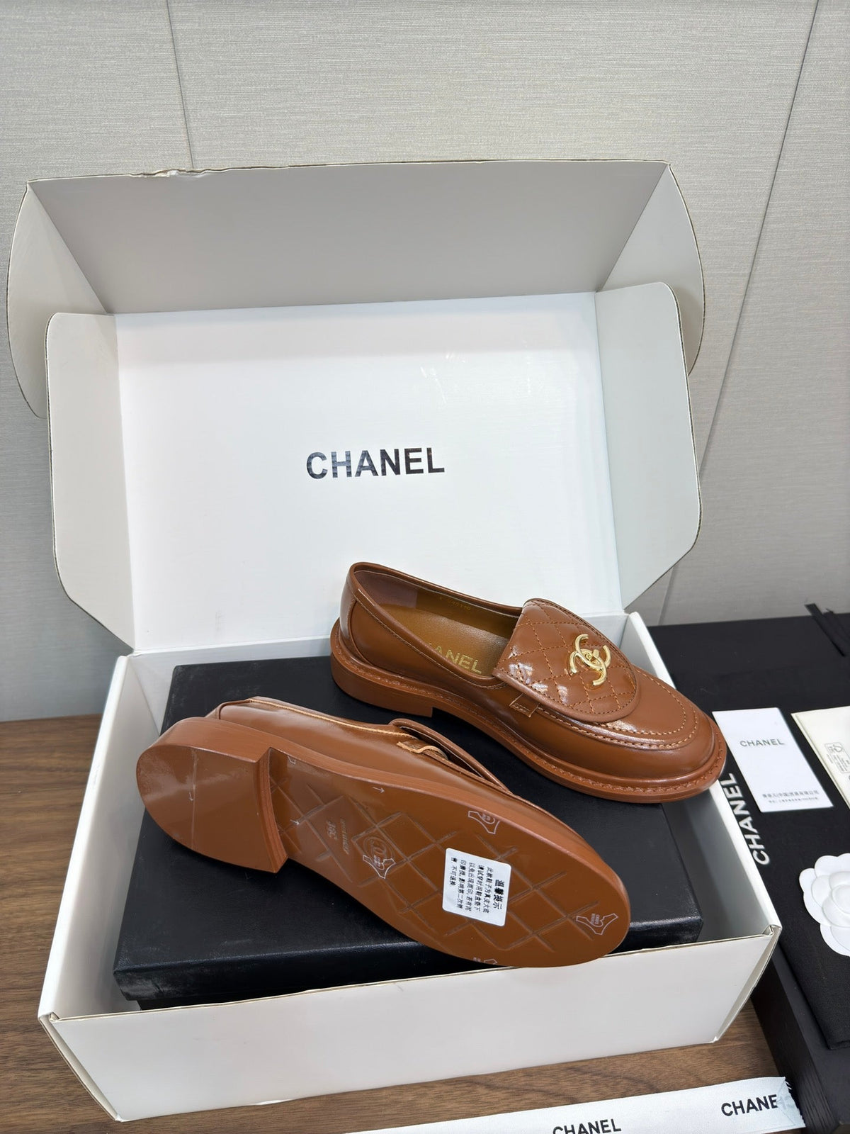 CHANEL MOASIN 2.5 CM IN GINGERBREAD BROWN PREMIUM LAMBSKIN